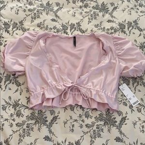 Cropped knit purple top